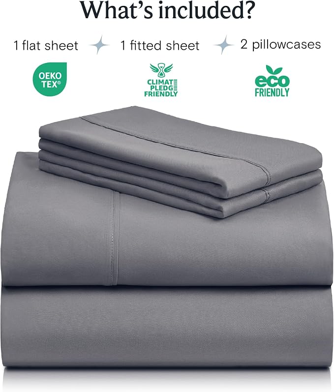 LuxClub 4 PC Queen Sheet Set, Queen Size, Deep Pockets 18" Wrinkle Free Cooling - Image 2