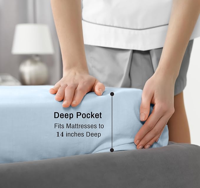 RUVANTI 100% Cotton Sheets – California King Percale Bedding, Cooling & - Image 6