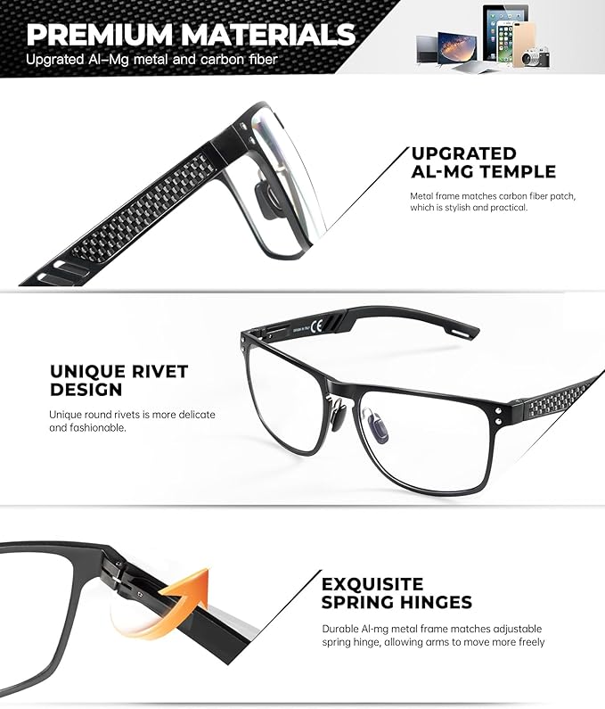 ANYLUV Blue Light Blocking Glasses Men Computer Gaming Glasses Lightweight - Image 3