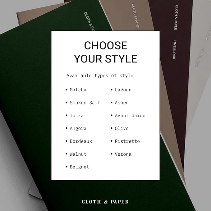 Cloth & Paper Travel Notebook | Time Blocking Planner – Bordeaux | A5 Slim - Image 6