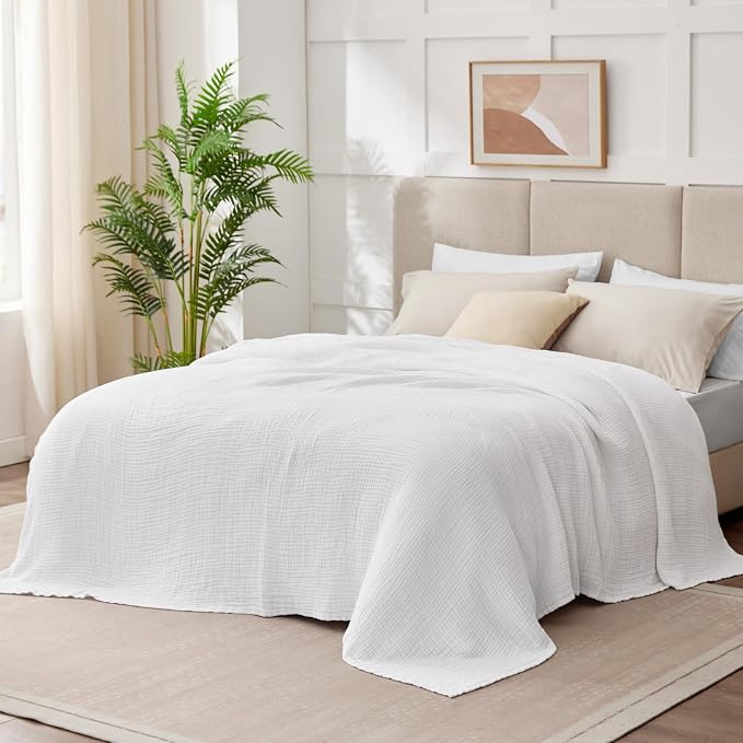 100% Cotton Muslin Blanket Large 50" x 70", 6 Layers Breathable and Lightweight - Image 6