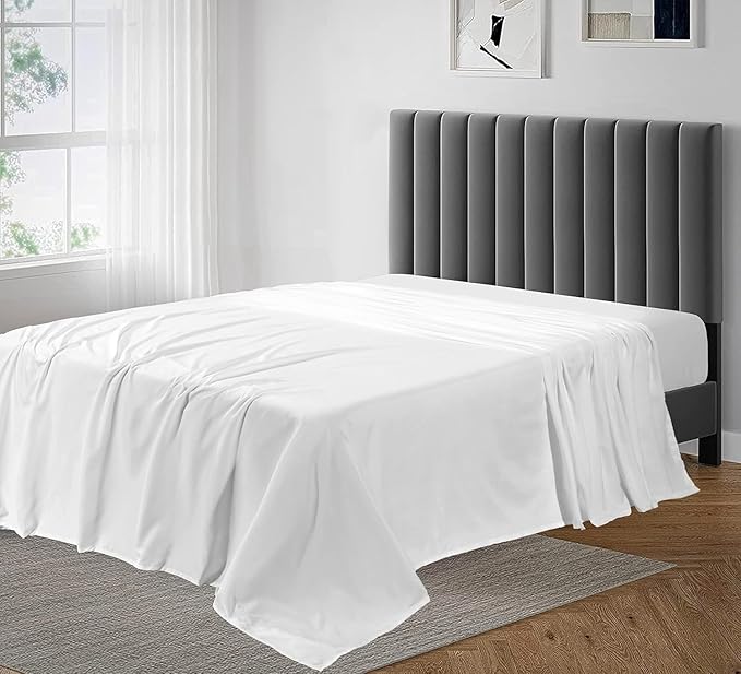 Luxury King Size Flat Sheet -100 Percent Egyptian Cotton, Beutifull White Plain by PLUSHYCOMFORT