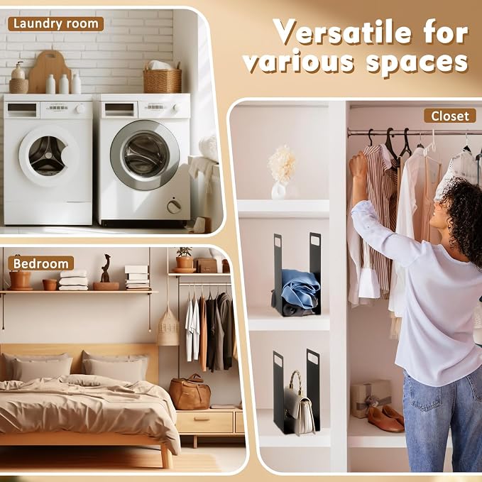 LEIFIDE Set of 2 Interlocking Towel Organizer Metal Bathroom Towel Storage Rack - Image 6