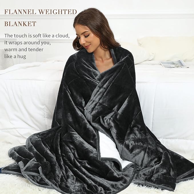 Alomidds Sherpa Fleece Weighted Blanket, Twin 15lbs Adult Weighted Blankets - Image 4