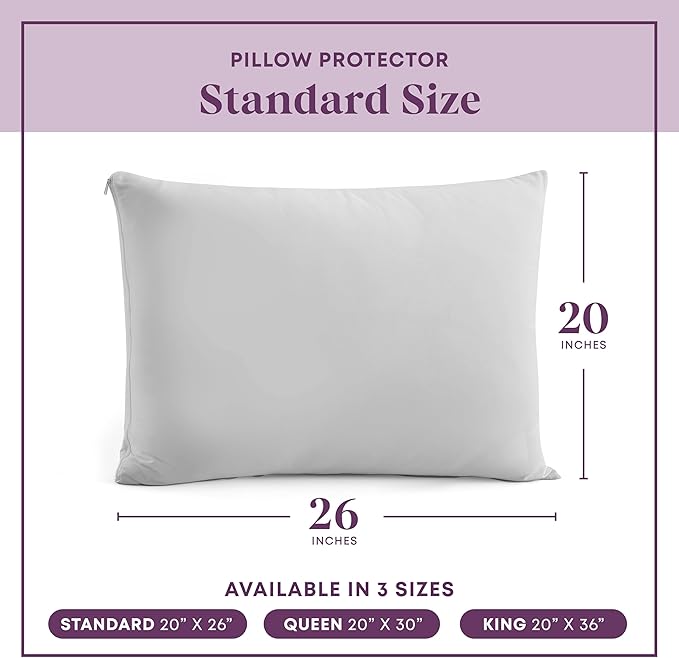 CirclesHome Pillow Protectors 4 Pack Standard Zippered - Image 6