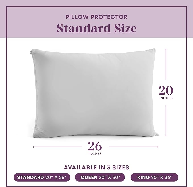 CirclesHome Pillow Protectors 2 Pack Standard Zippered - Image 6