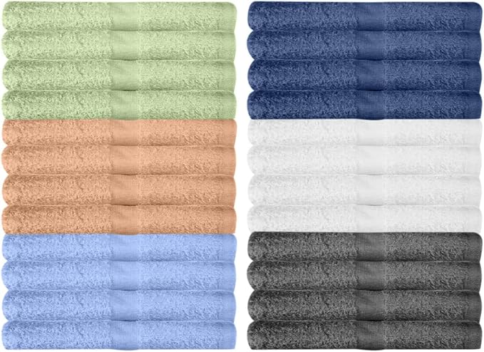 KAHAF COLLECTION 12 Pack Washcloths | Multicolour 100% Cotton Extra Absorbent - Image 3