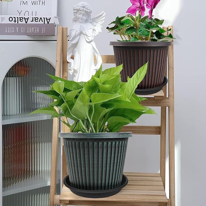 6 Pack Plant Saucer 8 inch, Heavy Duty Plastic Plant Water Tray, Planter Saucers - Image 3