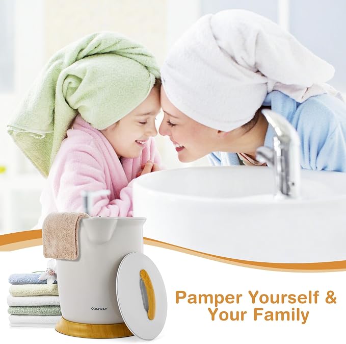 COSTWAY Bucket Style Towel Warmer, Fragrance Holder, Fits up to Two 40” x 70” - Image 9