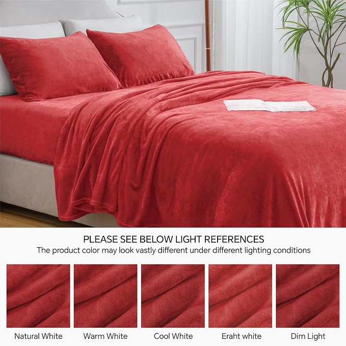 BEDELITE Flannel Sheets Twin Size Red - Image 9