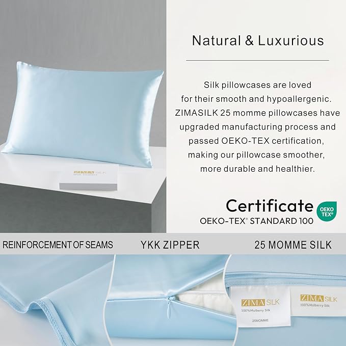 ZIMASILK 25 Momme 100% Pure Mulberry Silk Pillowcase - Image 4