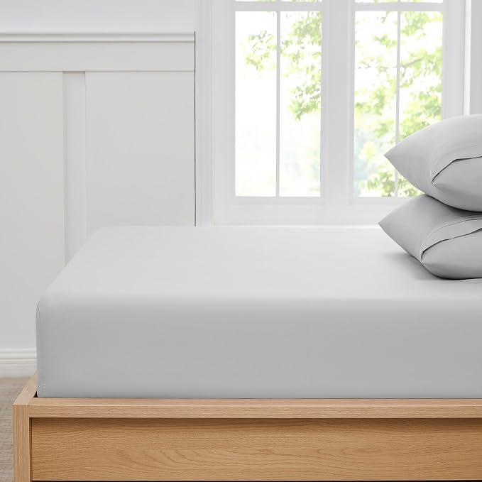 Twin Fitted Sheet Only with Full Elastic & Built in Corner Sheet Straps to - Image 3