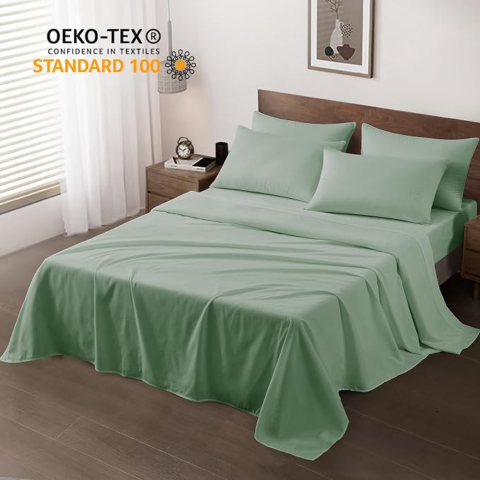 Maple&Stone Twin Flat Sheet 6 Pack, Premium Soft & Breathable, Brushed - Image 2
