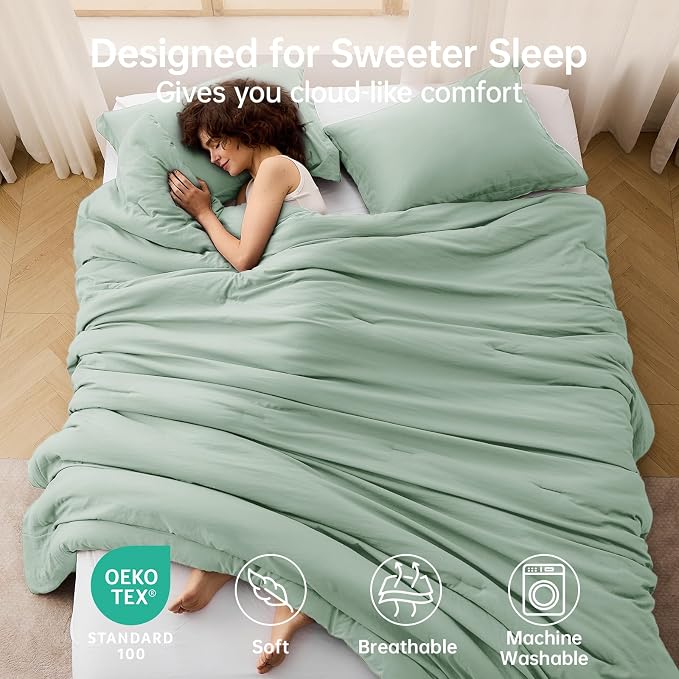 MUXHOMO Full Comforter Sets, All Season Ultra Soft Down Alternative Bedding - Image 2
