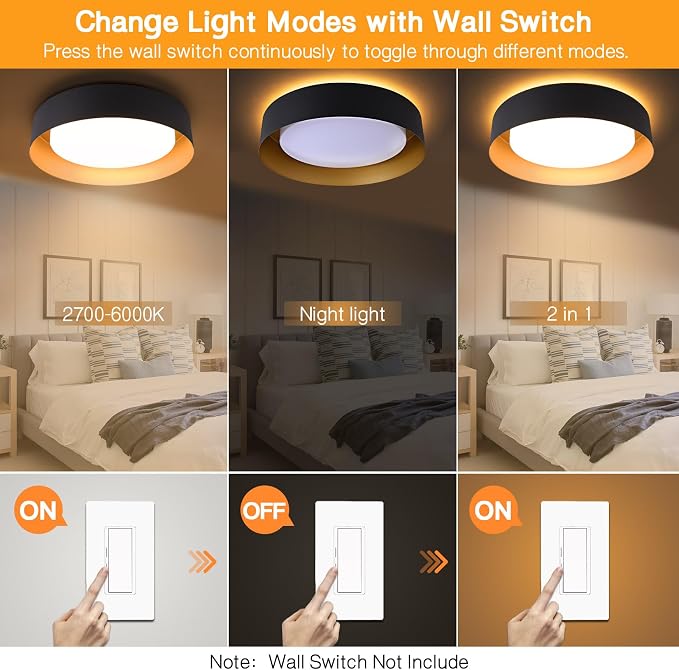 Bargeni Flush Mount Ceiling Light, 12.5 inch LED Ceiling Light - Image 4