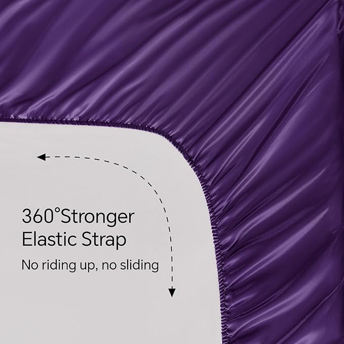BEDELITE Satin Fitted Sheet and Pillowcase Set, Luxury Soft Similar to Silk - Image 4
