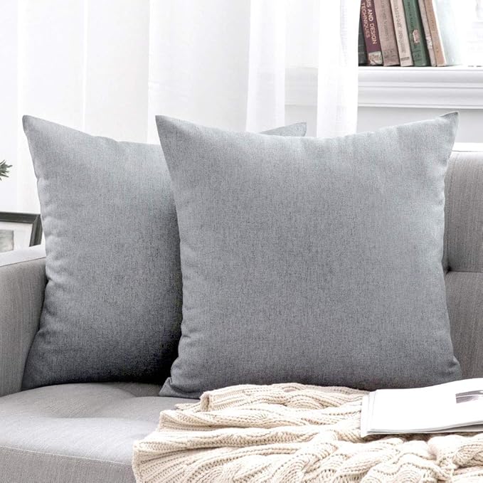 MIULEE Pack of 2 Decorative Outdoor Solid Waterproof Throw Pillow Covers Faux - Image 6