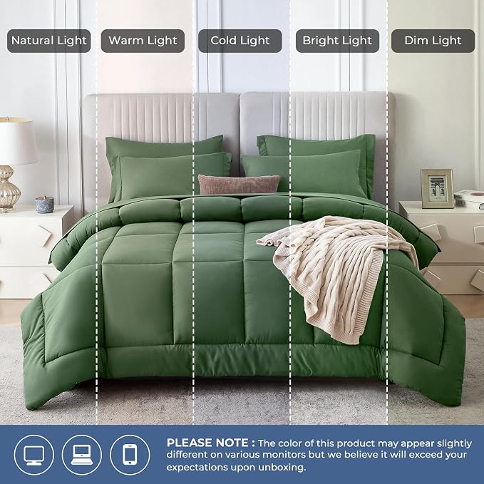 Sasttie Twin XL Comforter Set, 5 Pieces Twin XL Bed in a Bag, Complete Bedding - Image 7