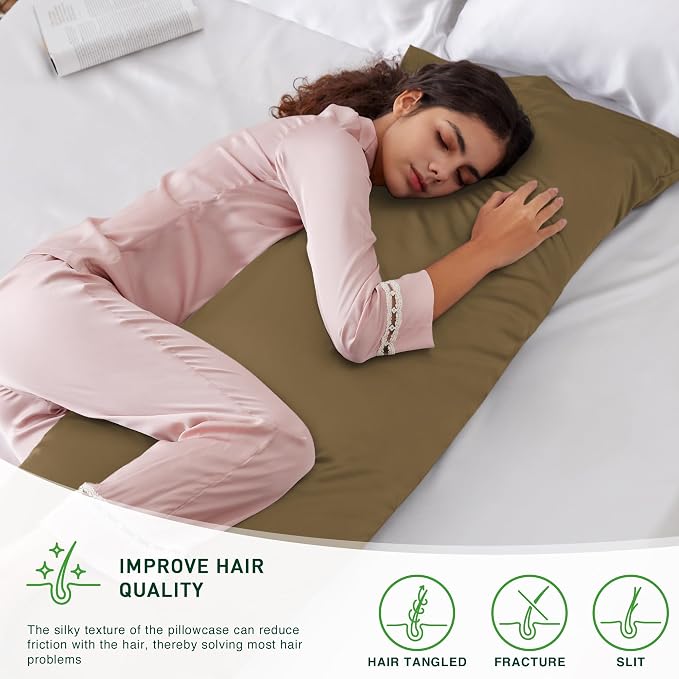 Love's cabin Satin Body Pillowcase 20x54, Cooling Pillow Cover - Image 2