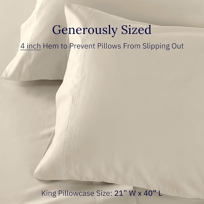 California Design Deinking Size Pillow Cases Set of 2-600 Thread Count Sateen - Image 5