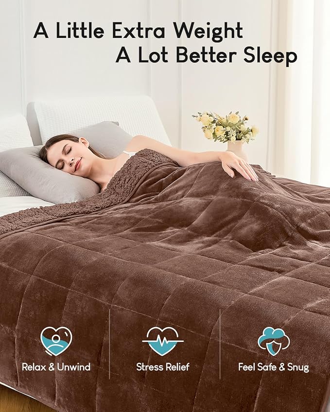 Cottonblue Weighted Blanket for Adults 20lbs Queen Size 60x80 in, Cozy Flannel - Image 2