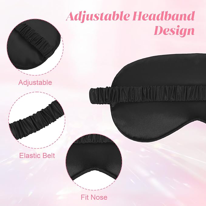 Silk Sleep Eye Mask 4 Pack Mulberry Silk Sleep Mask Eye Cover Blindfold - Image 3