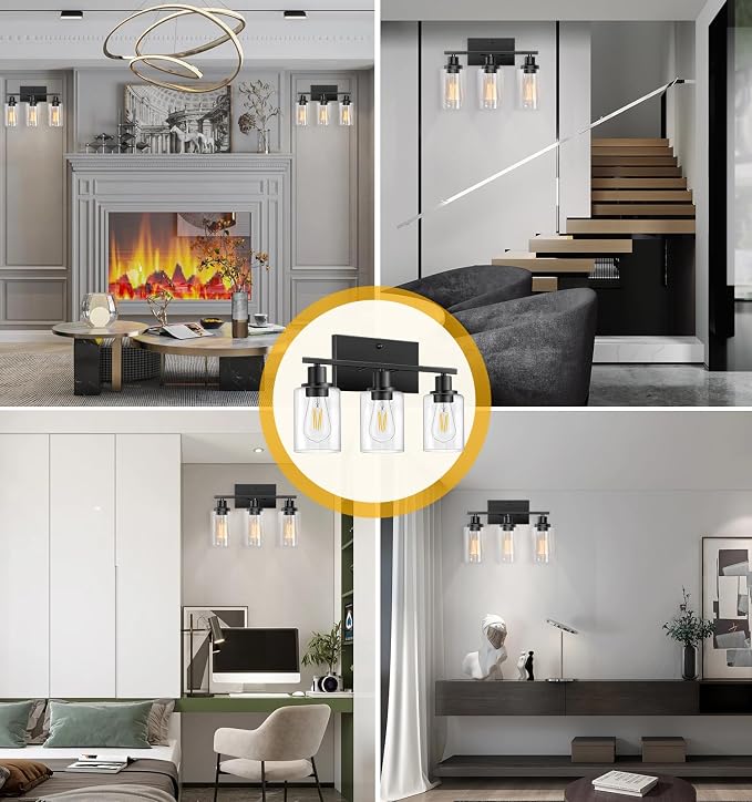 Bathroom Light Fixtures, 3-Light Vanity Lights, Modern Wall Lamp - Image 6