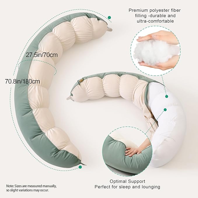 Peallow – Long Round Body Pillow - Image 3
