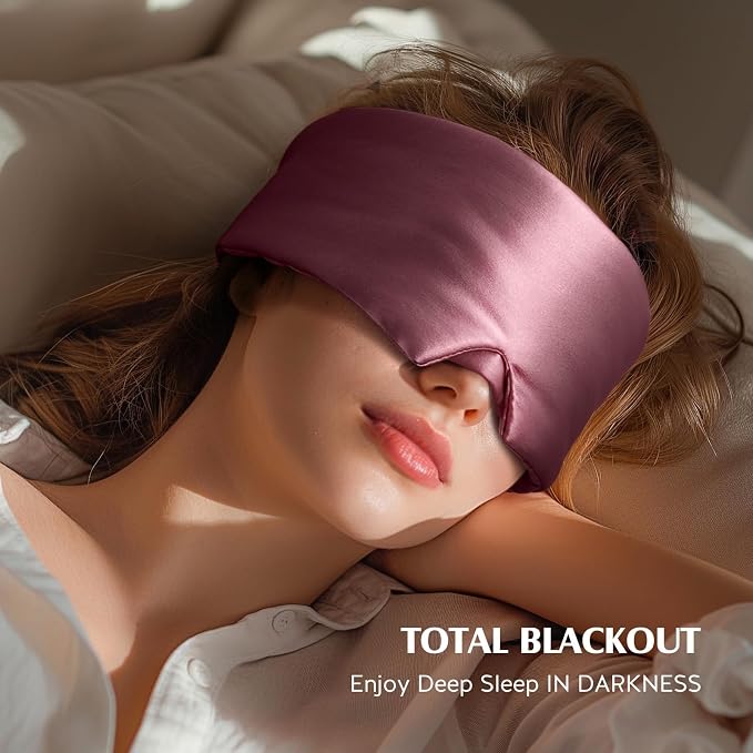 YFONG 100% Mulberry Silk Sleep Mask, Total Blackout Silk Eye Mask - Image 3