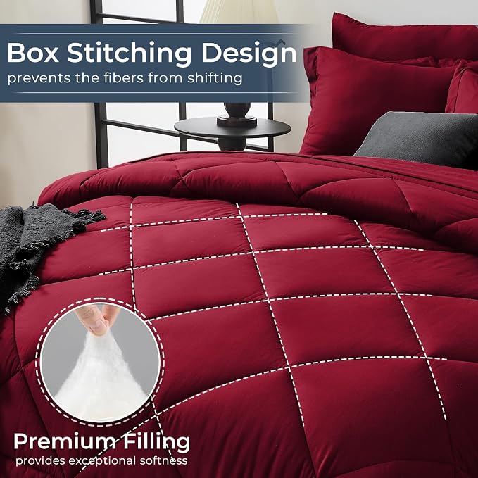 HEVUMYI Red Twin Comforter Set - Image 4