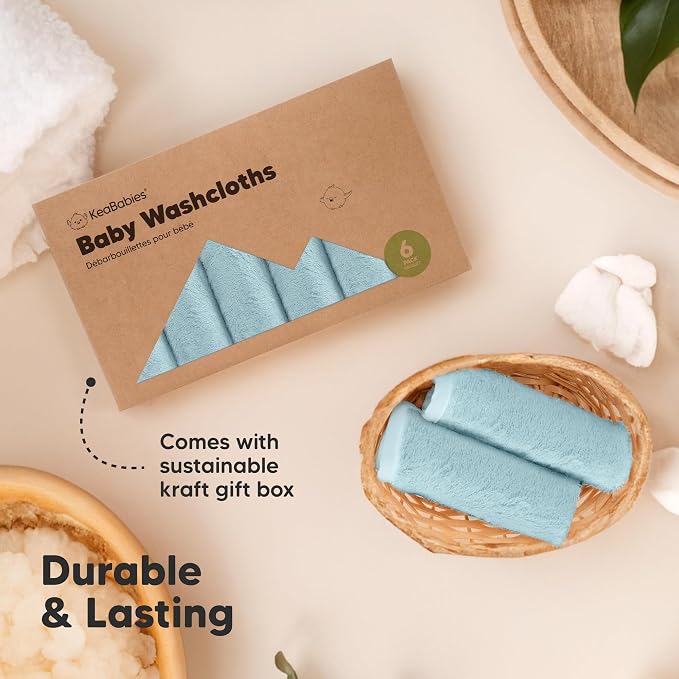 6-Pack Baby Washcloths – Soft Absorbent Viscose from Bamboo Washcloths - Image 7