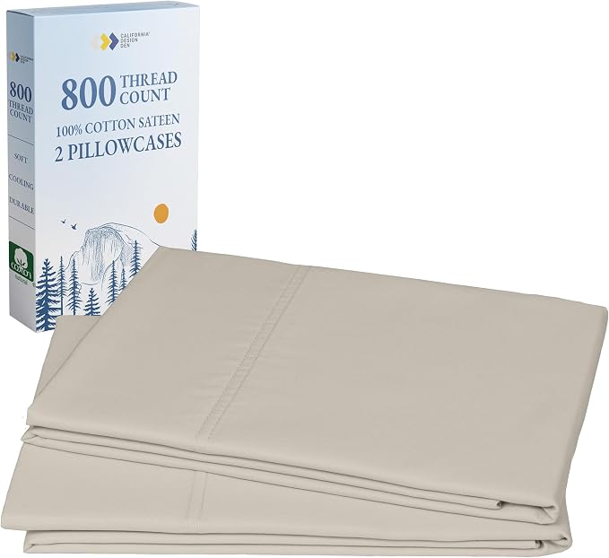 California Design Den Pillow Cases Standard Size Set of 2-800 Thread Count by CaliforniaDesignDen