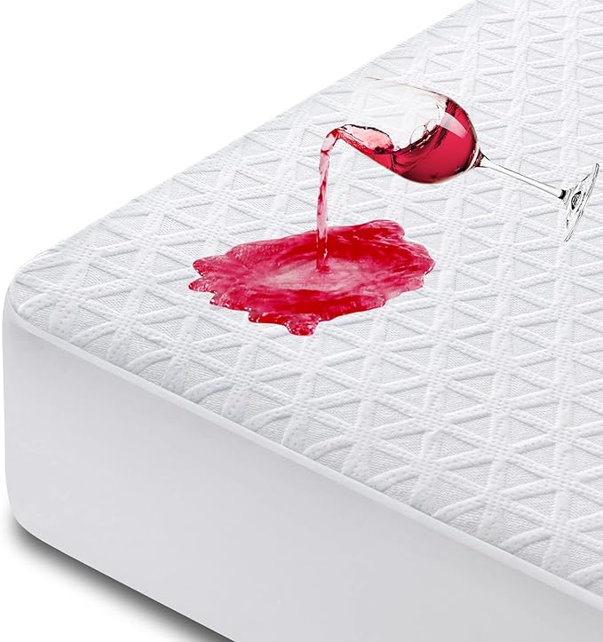 Premium Waterproof Mattress Protector Full Size, Breathable Bed Cover 3D Air by GOPOONY