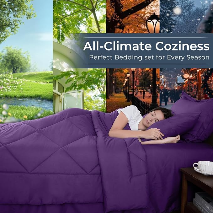 HEVUMYI Purple King Comforter Set - Image 3