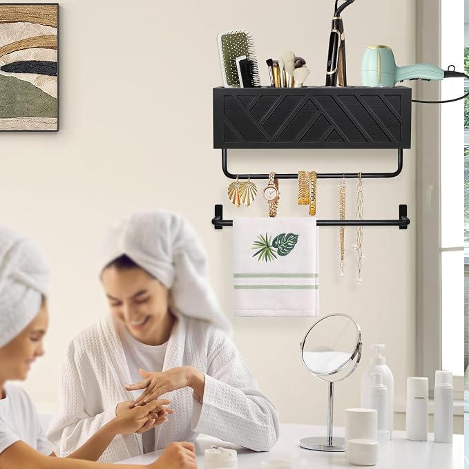 Hair Tool Organizer Wall Mount, Hair Dryer Holder - Image 2