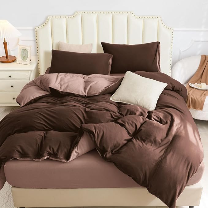 PURE ERA Jersey Knit Duvet Cover Set 100% T-Shirt Cotton Super Soft Comfy 3pc - Image 4