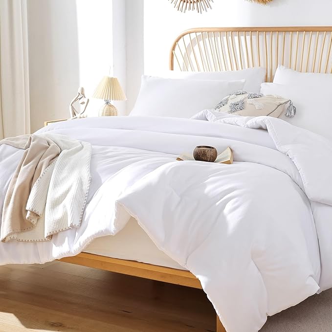 ROSGONIA Oversized King Comforter White - Image 3