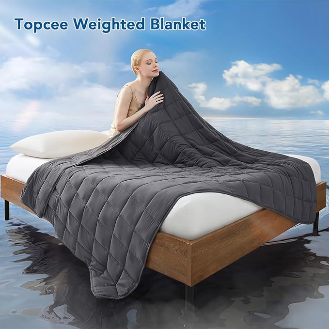 Topcee Weighted Blanket Soft Cooling Heavy Blanket Sleeping, Apply to 240-260 - Image 2