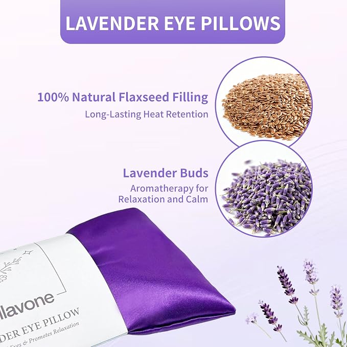 Lavender Eye Pillow for Relaxation, Washable Weighted Eye Mask - Image 2