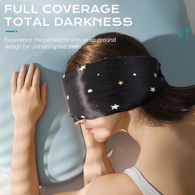 MUSICOZY Silk Sleep Mask for Women Men, Ultra-Soft Mulberry Silk Eye Mask - Image 2