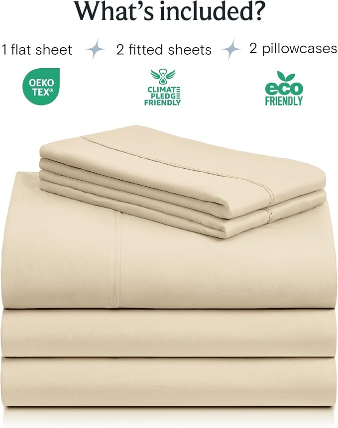LuxClub 5 PC Split King Sheet Set, Breathable Luxury Bed Sheets, Deep Pockets - Image 2