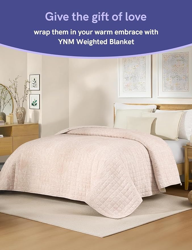 YnM 12lbs Weighted Blanket for Adults, Linen Heavy Bed Throw Blanket - Image 4