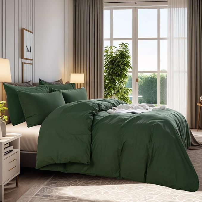 NEXHOME PRO Duvet Cover Set Oversized Queen 98"x98" Linen Look Textured Organic - Image 3