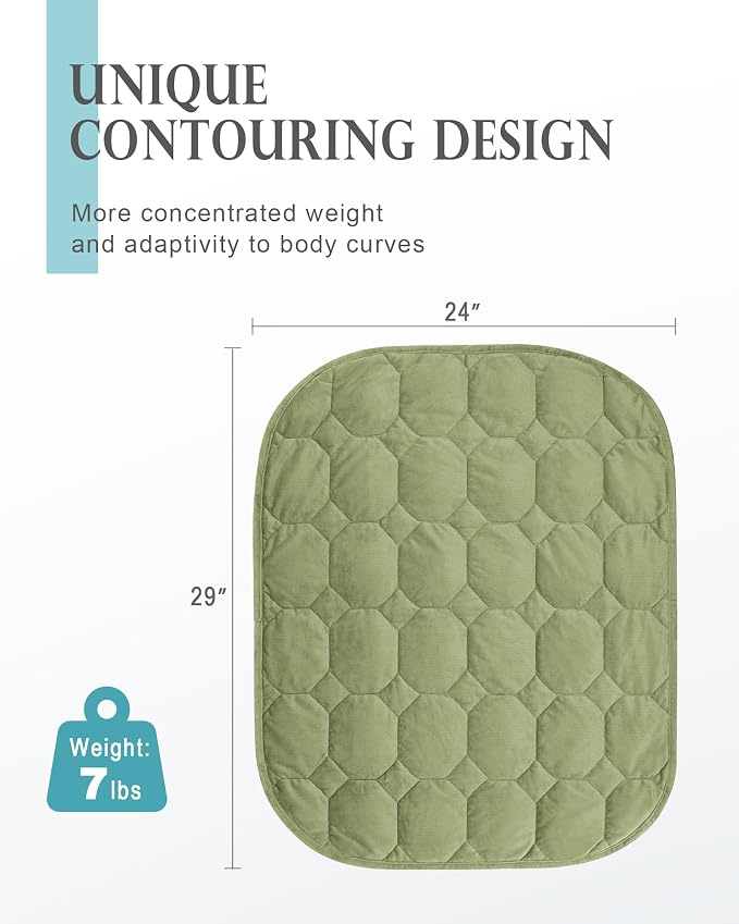 Cottonblue Weighted Lap Blanket Pad 7 lbs 29" x 24", Cozy Luxury Crystal Velvet - Image 3
