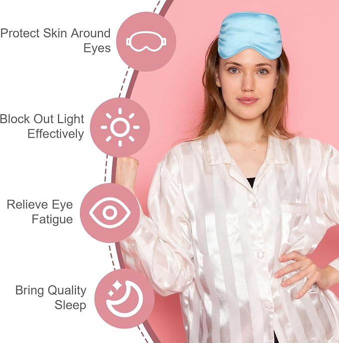 16 Pieces Silk Sleep Mask Silk Eye Mask - Image 3