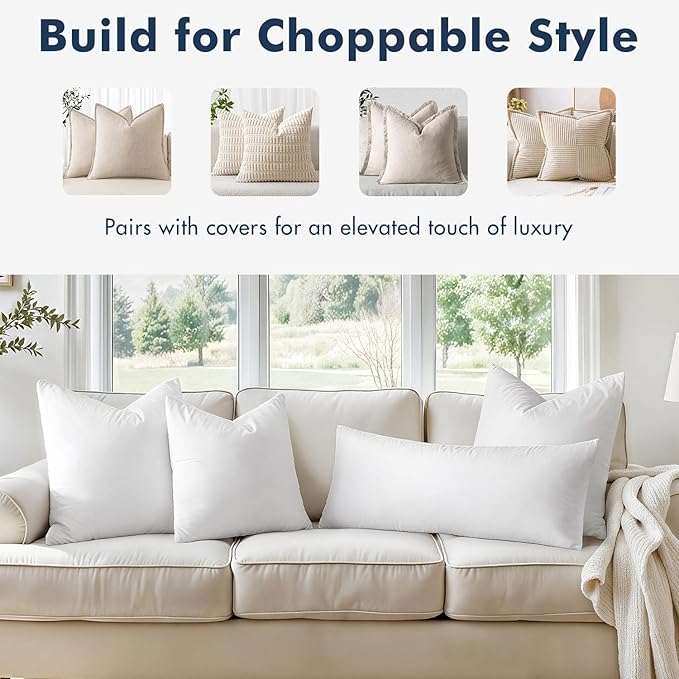 MIULEE 18x18 Pillow Inserts, Decorative Fluffy Throw Pillow Inserts Cotton - Image 4