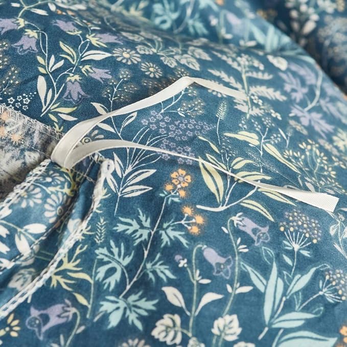 mixinni Floral Duvet Cover Queen Flower Pattern Blue Duvet Cover Set Garden - Image 5