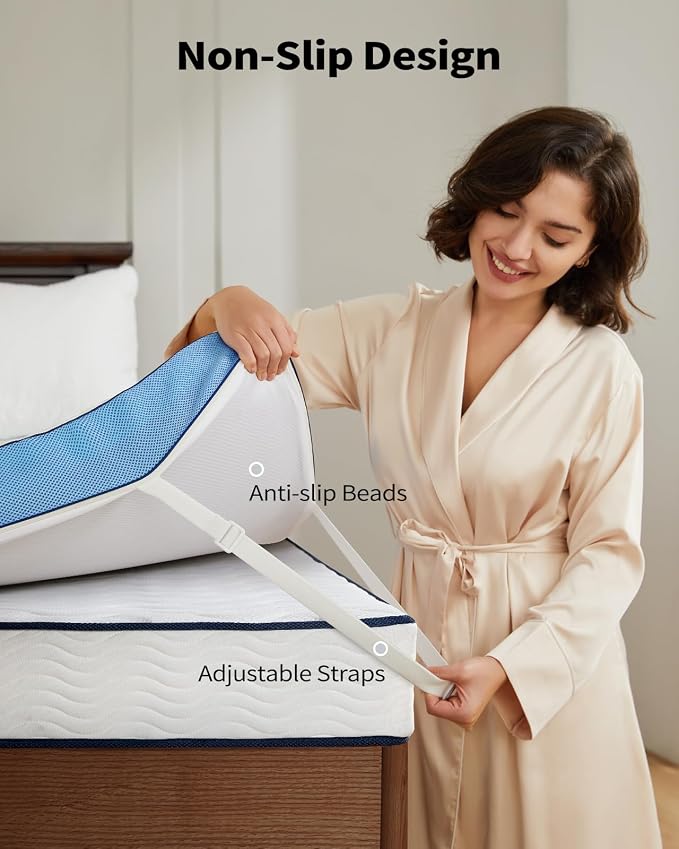 PERLECARE 3 Inch Firm Mattress Topper King Size, Cooling Gel-Infused & Bamboo - Image 5