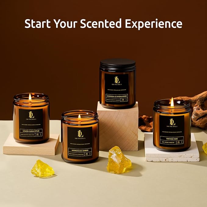 Scented Candles for Men, Moroccan Amber Candle for Home, Soy Wax Candles Gift - Image 5