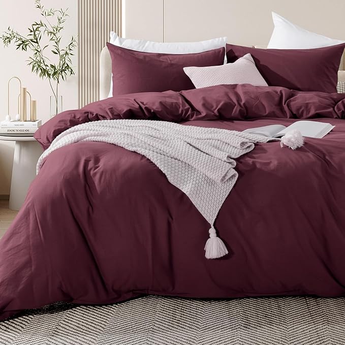 NEXHOME PRO Duvet Cover Set 100% Washed Cotton California Kingn 104"x98" - Image 4